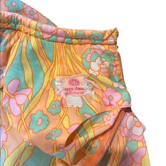 Vintage Stacy Ames Retro floral design mini mini dress/blouse - Picture 10 of 12